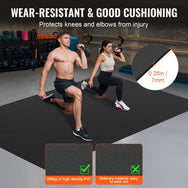 8' x 5' Extra Large Exercise Mat for Home Gym, Non-Slip High Density PVC Yoga Mat with Carry Bag & Straps