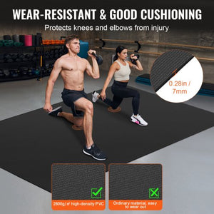 8' x 5' Extra Large Exercise Mat for Home Gym, Non-Slip High Density PVC Yoga Mat with Carry Bag & Straps
