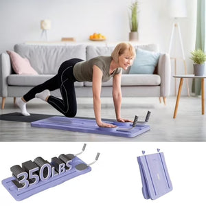 Multifunctional Ab Workout Board, Foldable Core Trainer with Resistance Bands, Portable Home Gym Equipment for Full Body Fitness, Push-Up, Pilates & Strength Training