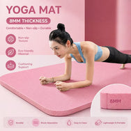 Non-Slip Yoga Mat, 8mm Thick Eco-Friendly TPE Exercise Mat with Carry Strap, Non-Toxic, Shock Absorbent, for Home Gym, Pilates, Workout Search on Amazon Search on ebay
