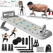 Push Up Board with Resistance Bands – Foldable Portable Home Gym Equipment for Full Body Workout, Strength Training for Men & Women